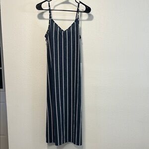 Roxy Navy and White Striped Midi Dress